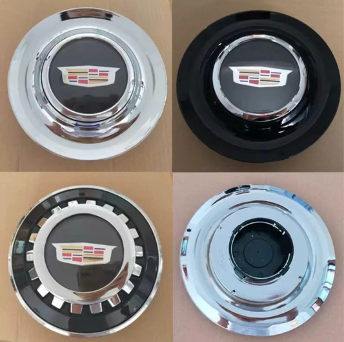 Plated large custom floating center caps