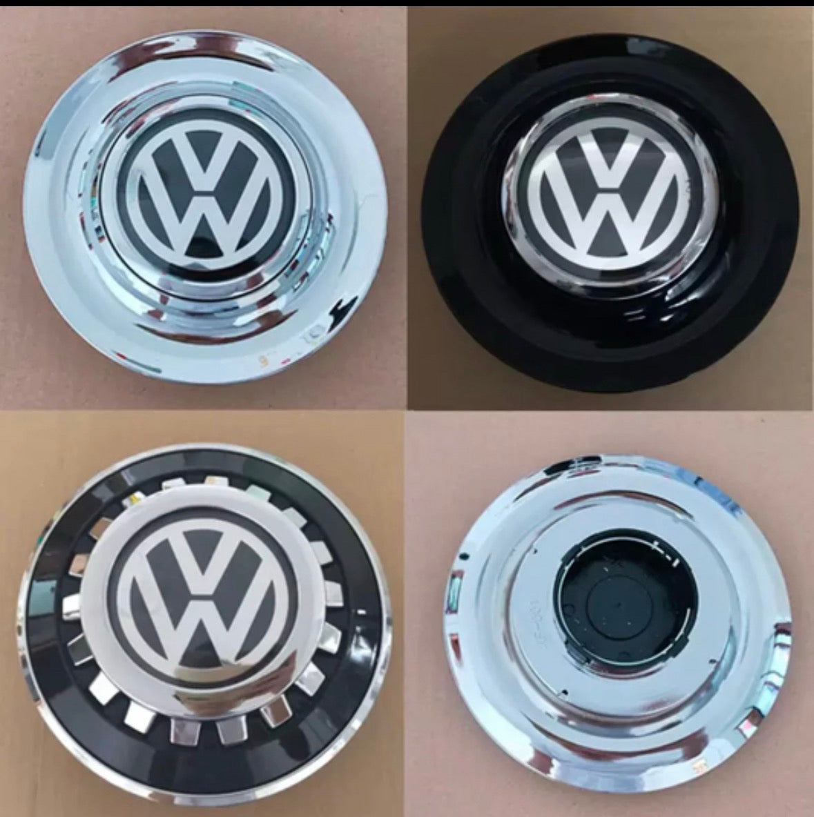 Plated large custom floating center caps