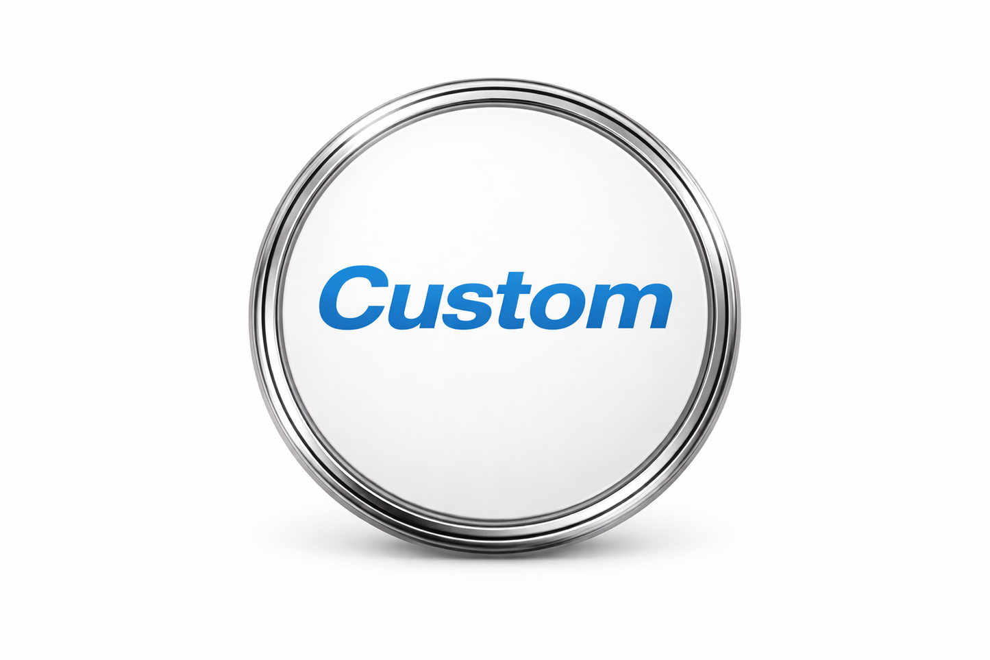 Plated large custom floating center caps